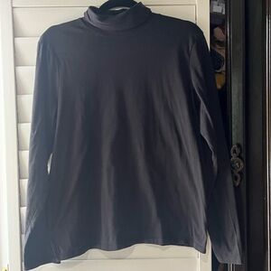 Everlane Black Organic Cotton Top Turtleneck